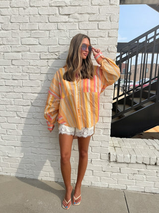 NEEDII | The Sunset Stripe Button Down