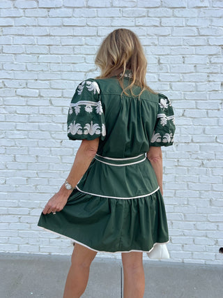 Entro | Darla Belted Mini Dress Green
