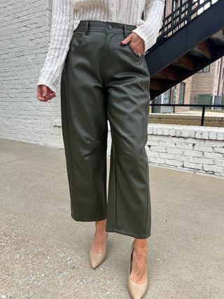 Baylor Olive Pleather Barrels