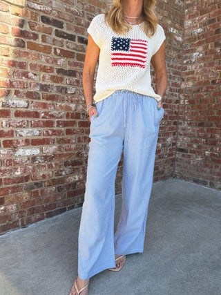 Wave On Pants Blue