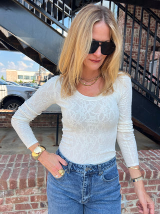 Z Supply | Tibi Scoop Mesh Sweater Crystal