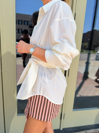 Gala Wrapped In Style Button Down Top Cream