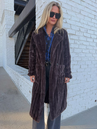 Olivaceous Foxy Fiona Faux Fur Rich Chocolate Brown