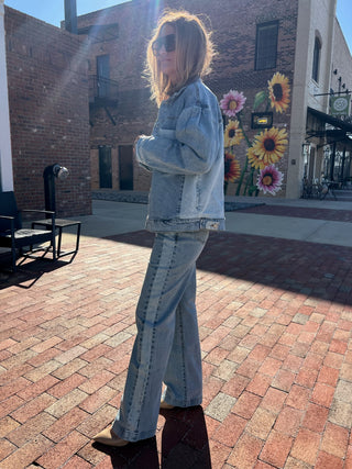 Habitual | Oversized Trucker Color block Jacket