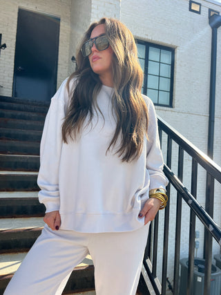 Z Supply | Boyfriend Cotton Sweatshirt Lavender Ice