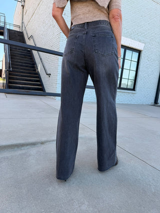 Rachel Wide Leg Washed Gray