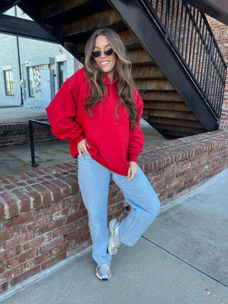 Ariana Oversized Polo Pullover Red [Door Buster]