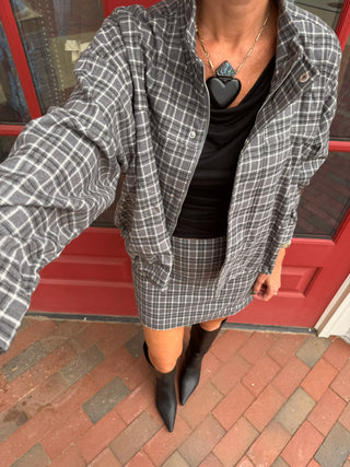 Reagan Plaid Set Grey