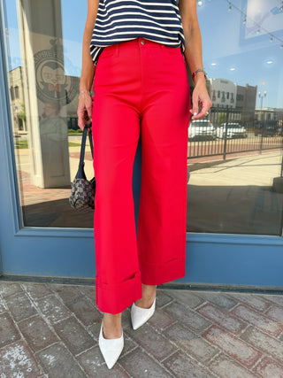 ENTRO | Stroll On Denim Pants Red