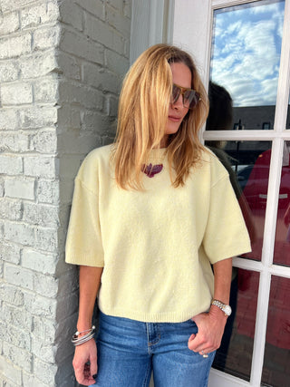 Mara Sweater Sleeve Top - Butter