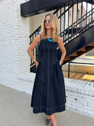 TCEC | Kaeli Fitted Contrast Dress Black