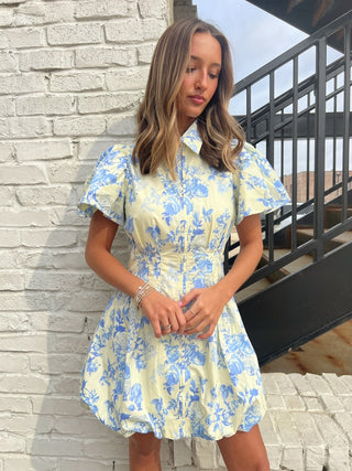 Blue Meadow Zip Front Dress