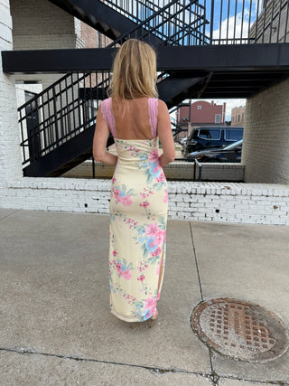The Buttercream Bloom Lace Maxi Dress