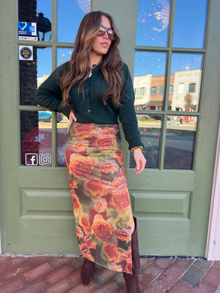 Sage The Label | Heart Beats Side Slit Skirt Rose Petal Multi