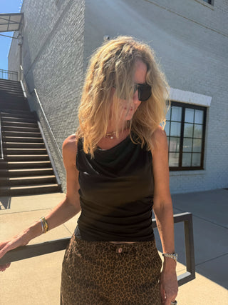 Tatum Stretch Sleeveless Knit Top Black