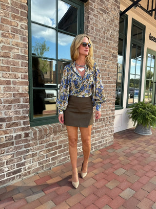 Reagan Leather Mini Skort