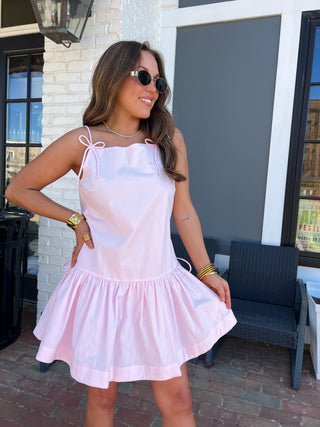 Leighton Bow Dress Pink