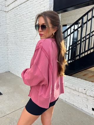 Just Scrolling Sweatshirt Mauve