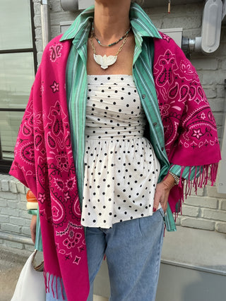 Dylan Bandana Blanket Scarf Pink