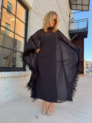 Adriana Feather Dress Black