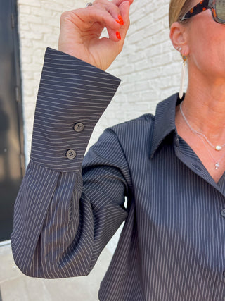 NEEDii | The Bridget Button Up Pinstripe Top