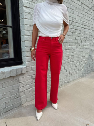 JBD |Vintage High Rise Straight - Red