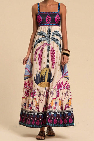 Sundayup | Dylin Tropical Print Sleeveless Dress Multi