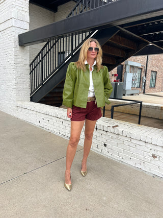 GLAM | Luna High Collar Jacket Olive