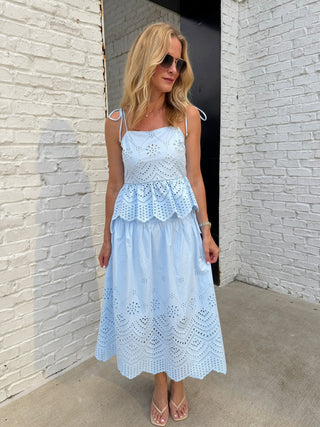 ENTRO | Remi Eyelet Midi Skirt