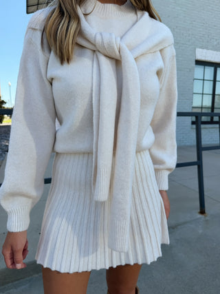 Brushed Knit Sweater Set Ivory