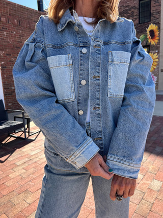 Habitual | Oversized Trucker Color block Jacket