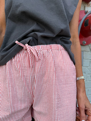 Breland Stripe Shorts Red