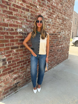 Averi Knit Vest Charcoal