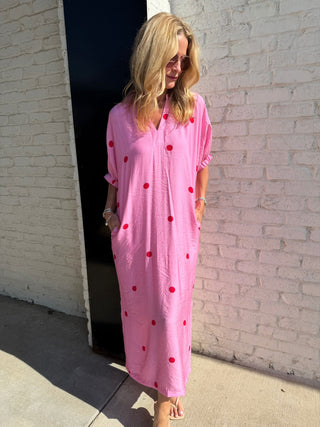 ENTRO | Playful Polkadot Shirt Dress