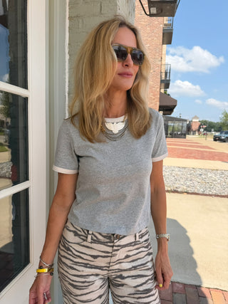 Short Sleeve Ringer - Foggy Wool Top