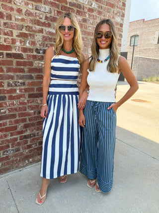 TCEC | The Tara Stripe Set - Navy