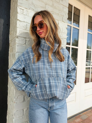 VERVET | Weekend Wander Plaid Quarter Zip Jacket