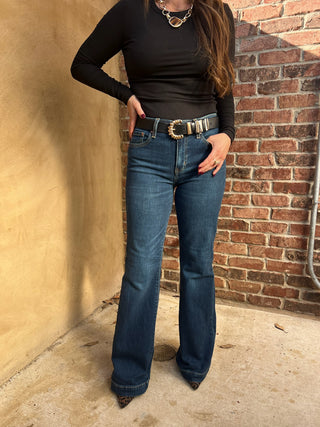 Daze | The Heartbreaker Mid Rise Flare in Hit Maker