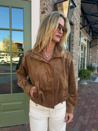 Z SUPPLY | Corin Bubble Hem Jacket Saddle Suede
