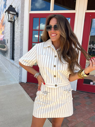 Miou Muse | Clean Lines Set Cream Stripe Set