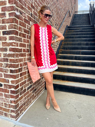 Parker Shift Dress Pink/Red