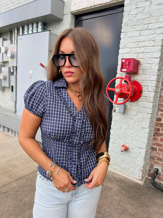 The Anne Plaid blouse