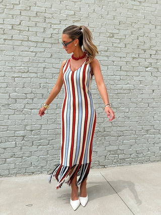 Fran Fringe Sweater Dress
