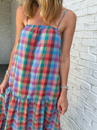 Uncertain Texas Plaid Maxi Dress