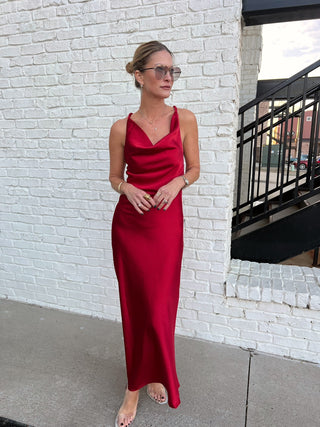 Dress Forum | Paula Twisted Strap Maxi Dress Red