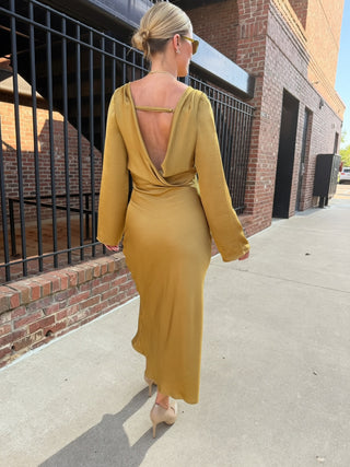 Brenna Satin Midi Dress