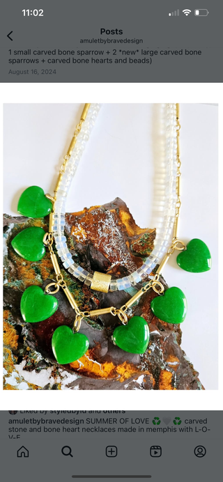 Amulet Brave Design | 7 Stone Heart Necklace