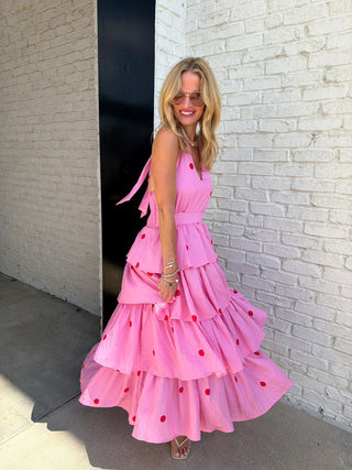 Entro |  The Posie Tiered Maxi Dress Pink