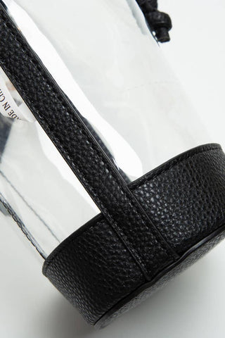 Clear Crossbody Stadium Bucket Bag | White