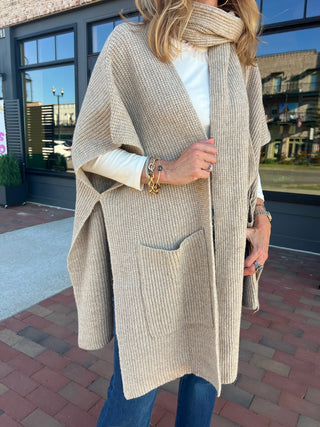 Sage The Label | Brienne Scarf Cardigan Taupe